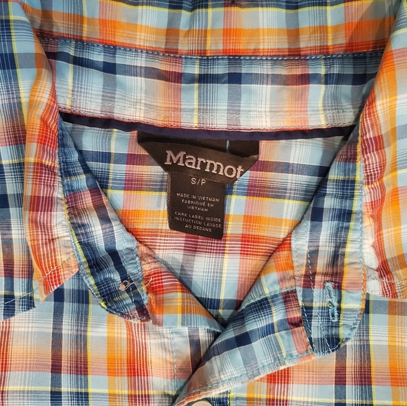 Marmot Men's Short Sleeve Lightweight Flannel Sz S - Picture 3 of 8